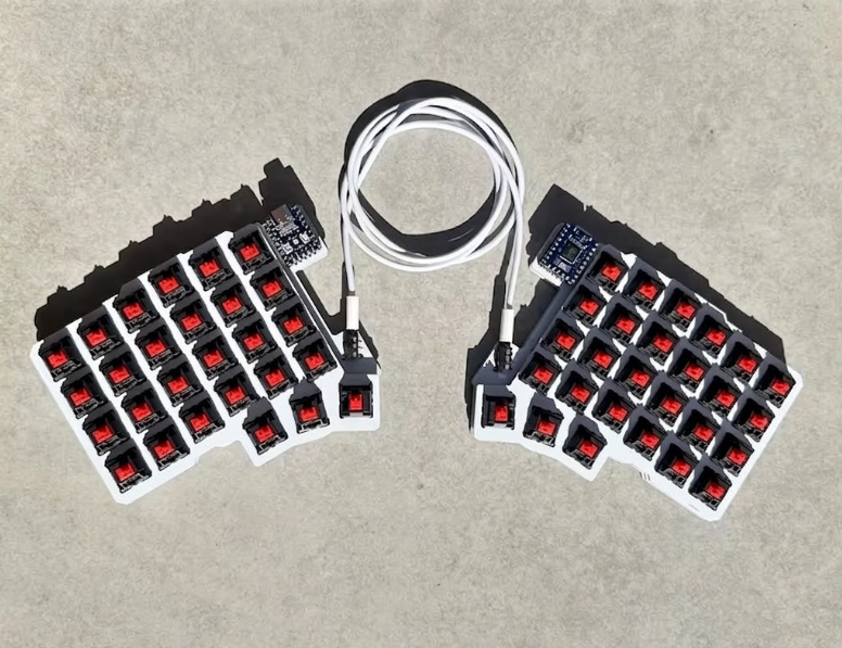 buy Silakka54 Split Ergonomic Keyboard Kit Hot-Swap (Red Switch, No Keycaps)
