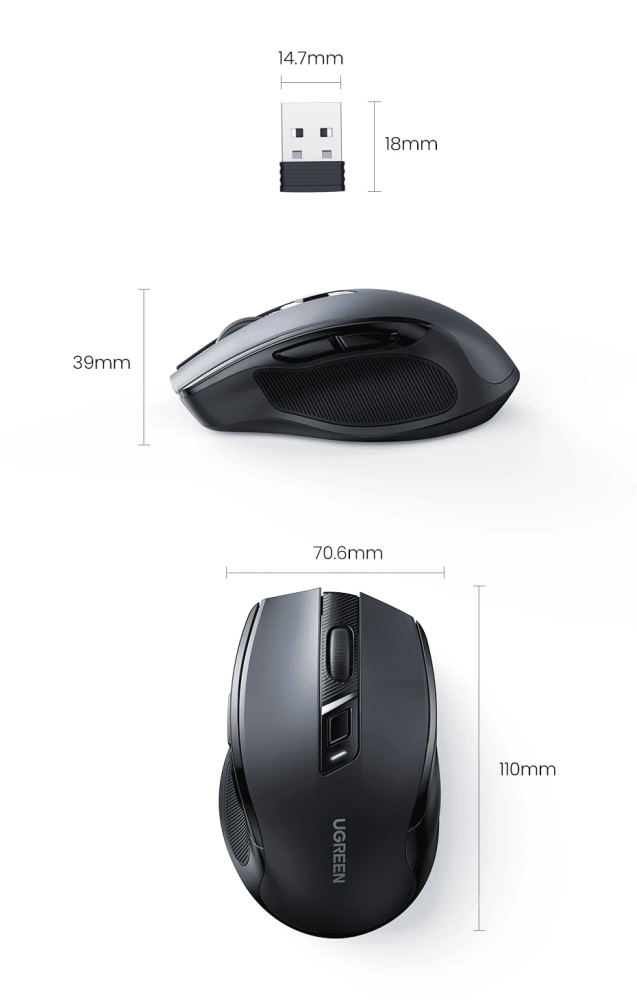 buy UGREEN Dual-Mode Wireless Ergonomic Mouse 4000DPI
