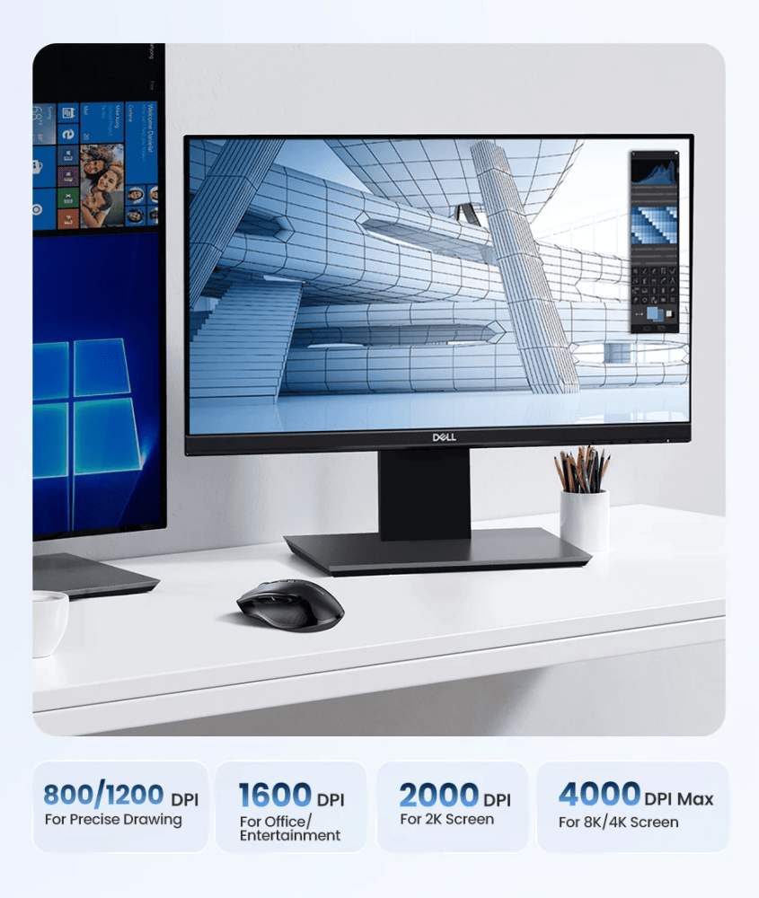 buy UGREEN Dual-Mode Wireless Ergonomic Mouse 4000DPI now