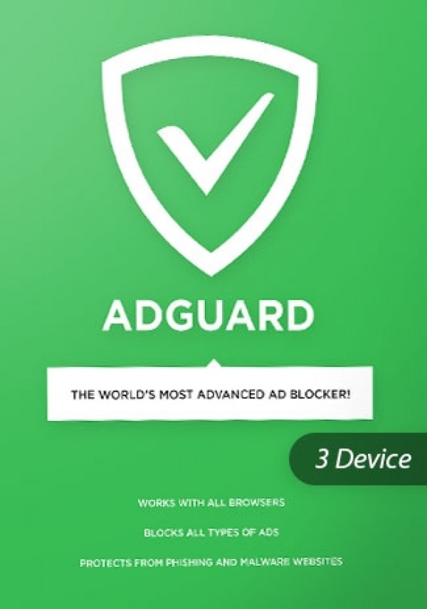 Adguard for Windows/Mac/Android/iOS (3 Devices)