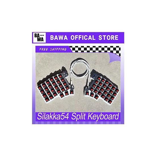 Silakka54 Split Ergonomic Keyboard Kit Hot-Swap (Red Switch, No Keycaps)