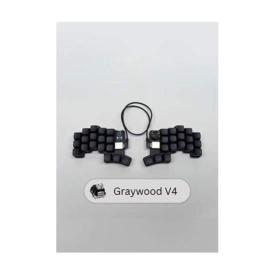 Cheapino V2 Hot-Swap Split Ergonomic Keyboard DIY Kit (Gray Wood Switches, XDA Keycaps)