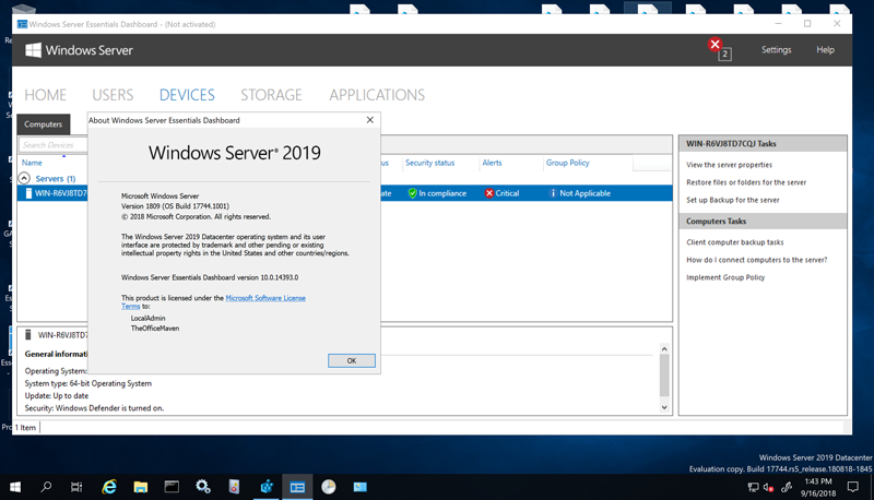 Win server 2019 Essentials